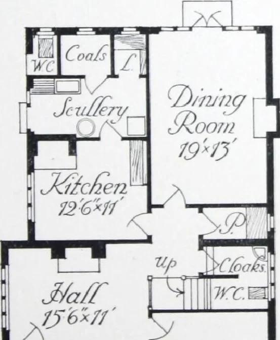 An illustration from Some small houses : illustrated with frontispiece in colour and 90 reproductions ..., 1908, leaf 62