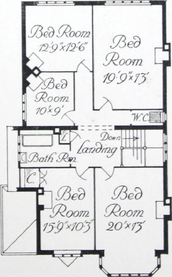 An illustration from Some small houses : illustrated with frontispiece in colour and 90 reproductions ..., 1908, leaf 62