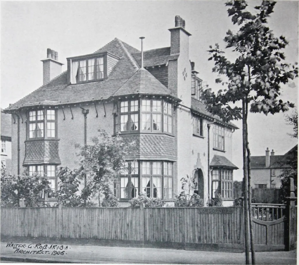 An illustration from Some small houses : illustrated with frontispiece in colour and 90 reproductions ..., 1908, leaf 67