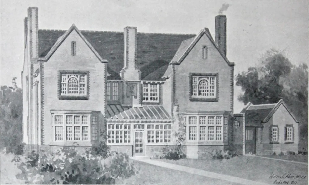 An illustration from Some small houses : illustrated with frontispiece in colour and 90 reproductions ..., 1908, leaf 69