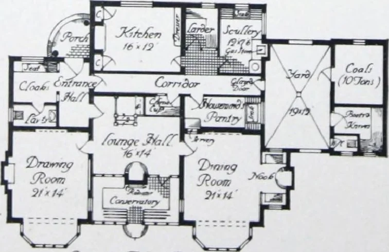 An illustration from Some small houses : illustrated with frontispiece in colour and 90 reproductions ..., 1908, leaf 69