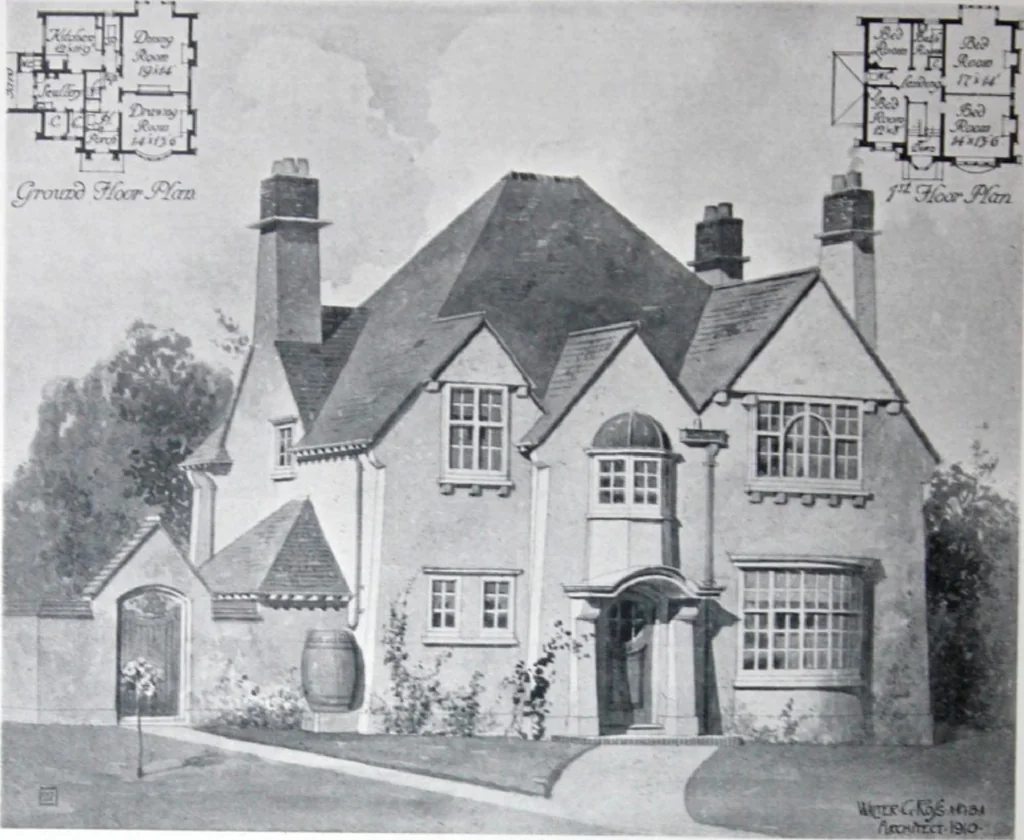 An illustration from Some small houses : illustrated with frontispiece in colour and 90 reproductions ..., 1908, leaf 71