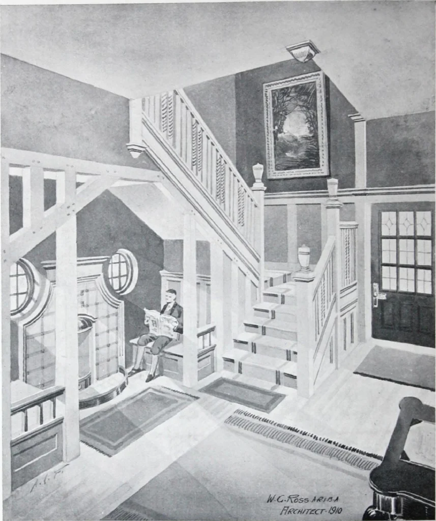 An illustration from Some small houses : illustrated with frontispiece in colour and 90 reproductions ..., 1908, leaf 73