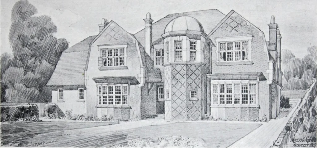 An illustration from Some small houses : illustrated with frontispiece in colour and 90 reproductions ..., 1908, leaf 76