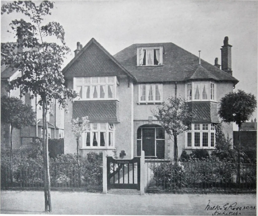 An illustration from Some small houses : illustrated with frontispiece in colour and 90 reproductions ..., 1908, leaf 77