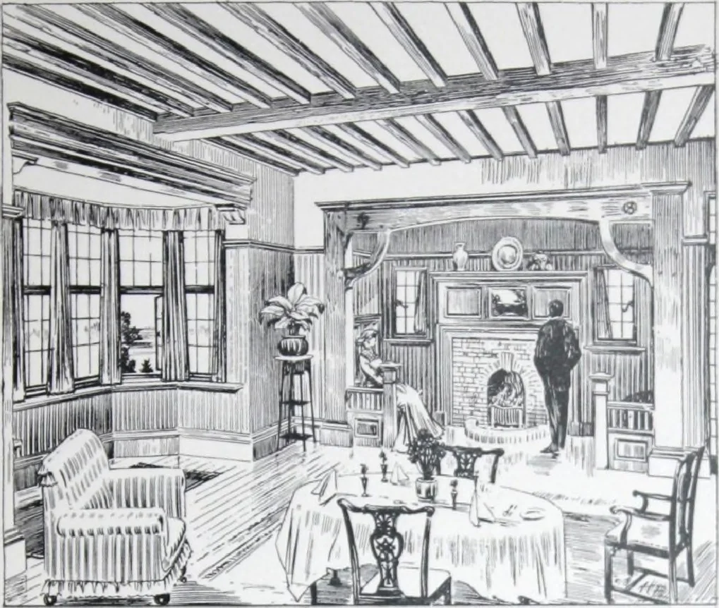 An illustration from Some small houses : illustrated with frontispiece in colour and 90 reproductions ..., 1908, leaf 84