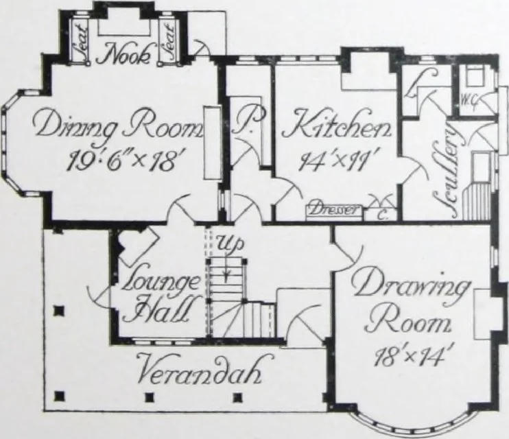An illustration from Some small houses : illustrated with frontispiece in colour and 90 reproductions ..., 1908, leaf 84