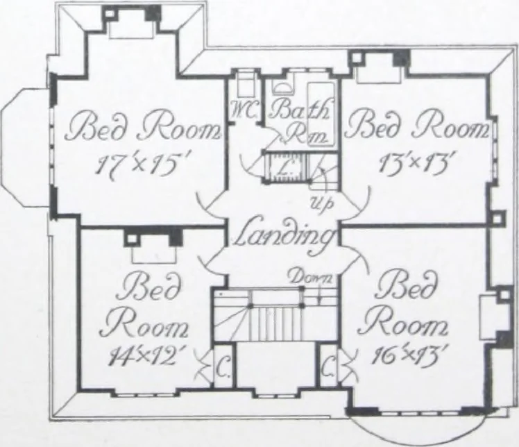 An illustration from Some small houses : illustrated with frontispiece in colour and 90 reproductions ..., 1908, leaf 84