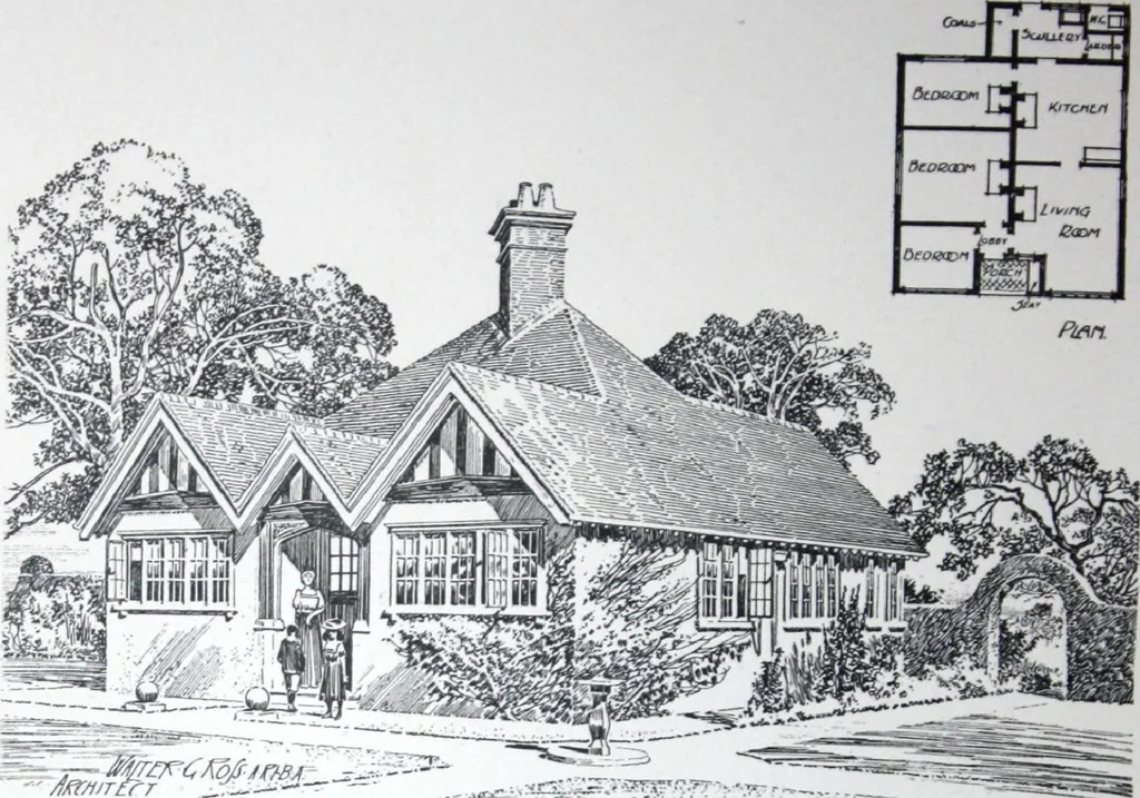 An illustration from Some small houses : illustrated with frontispiece in colour and 90 reproductions ..., 1908, leaf 85