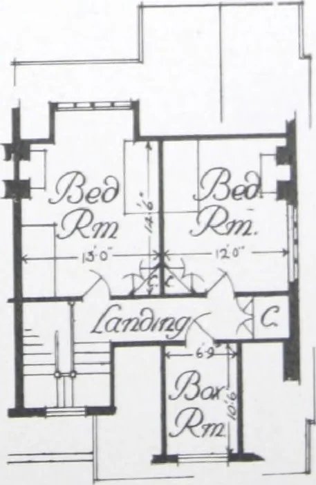 An illustration from Some small houses : illustrated with frontispiece in colour and 90 reproductions ..., 1908, leaf 86
