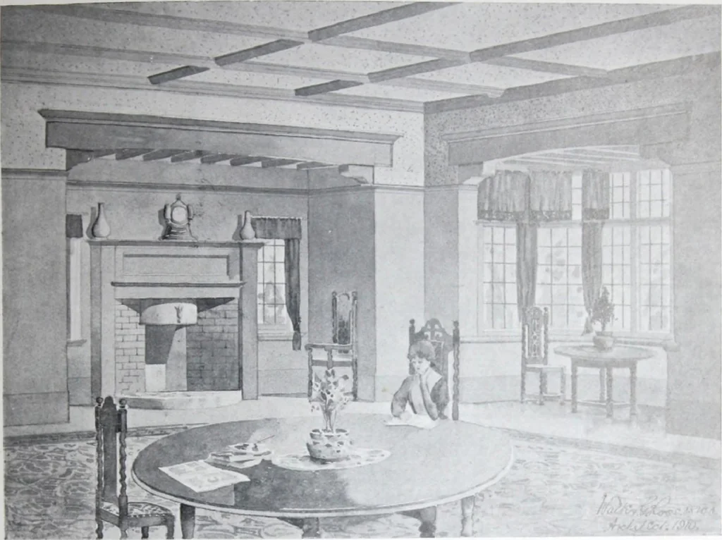 An illustration from Some small houses : illustrated with frontispiece in colour and 90 reproductions ..., 1908, leaf 88