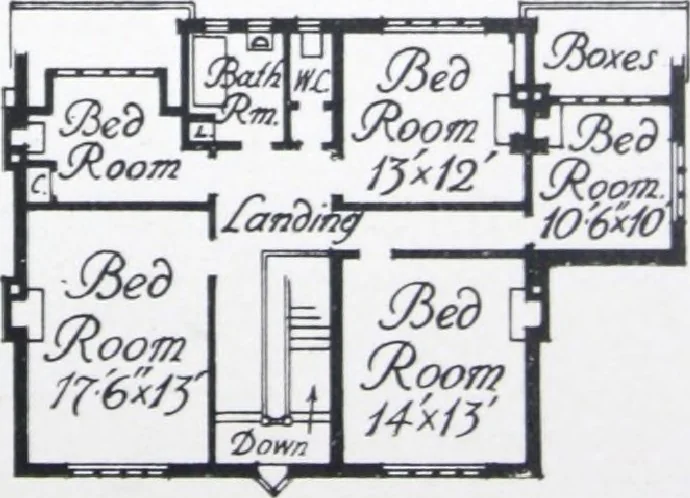 An illustration from Some small houses : illustrated with frontispiece in colour and 90 reproductions ..., 1908, leaf 92