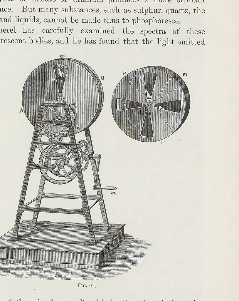 An illustration from Spectrum analysis : six lectures delivered in 1868 before the Society of Apothecaries of London, 1885, leaf 235