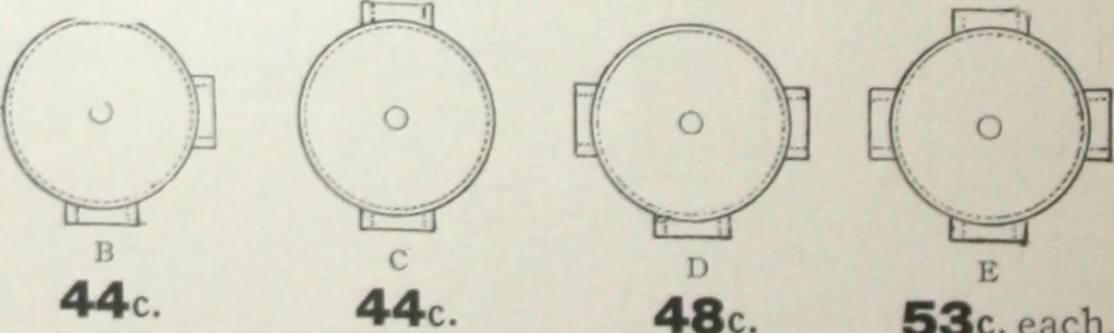 An illustration from Standard and water-tight boxes for all electrical installation purposes, 1908, leaf 15