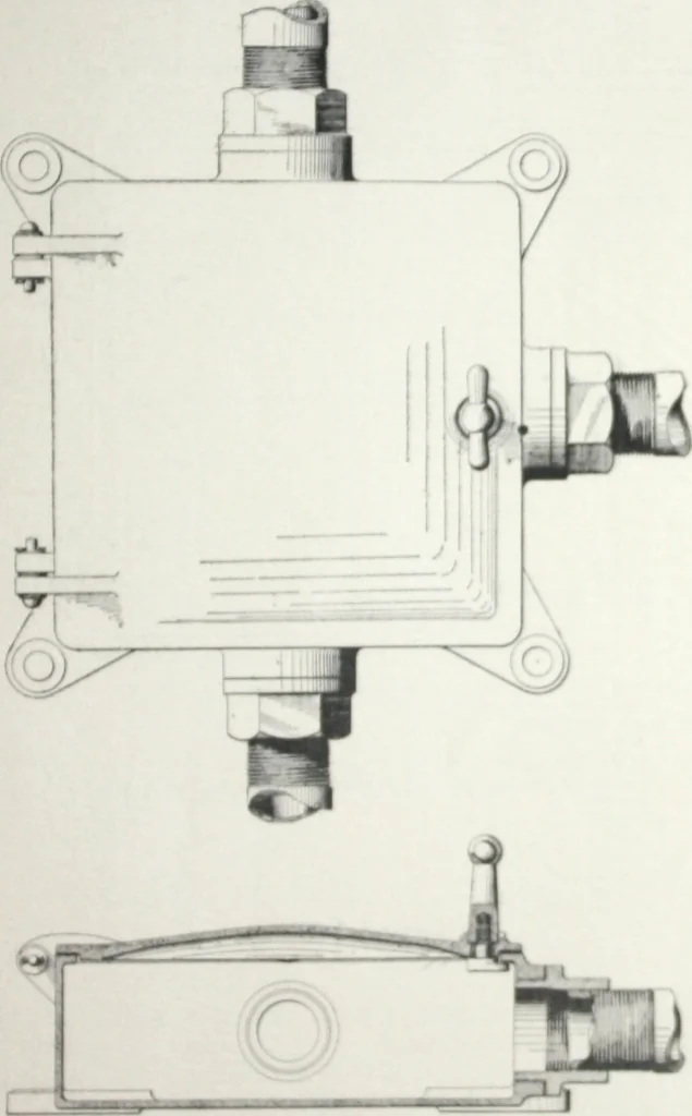 An illustration from Standard and water-tight boxes for all electrical installation purposes, 1908, leaf 36
