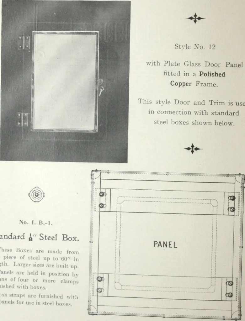 An illustration from Standard and water-tight boxes for all electrical installation purposes, 1908, leaf 39