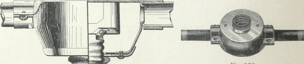 An illustration from Standard and water-tight boxes for all electrical installation purposes, 1908, leaf 9