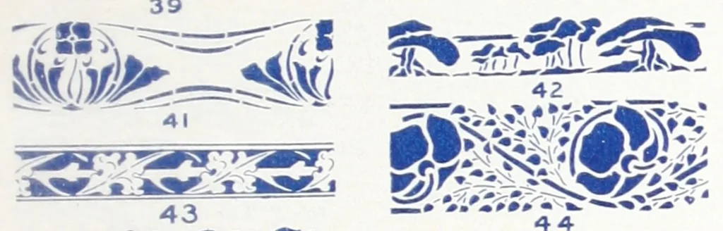 An illustration from Stencils & stencil materials / designed and printed by the Adv. Department of the Sherwin-Williams Co., 1910, leaf 12
