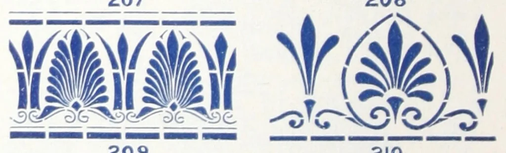 An illustration from Stencils & stencil materials / designed and printed by the Adv. Department of the Sherwin-Williams Co., 1910, leaf 17