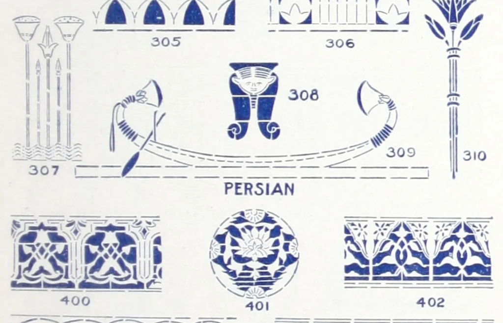 An illustration from Stencils & stencil materials / designed and printed by the Adv. Department of the Sherwin-Williams Co., 1910, leaf 18