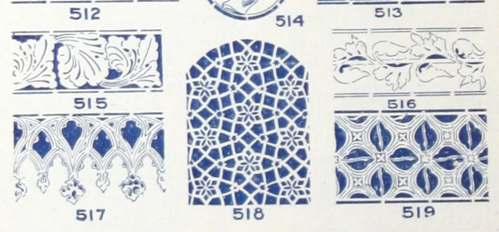 An illustration from Stencils & stencil materials / designed and printed by the Adv. Department of the Sherwin-Williams Co., 1910, leaf 19