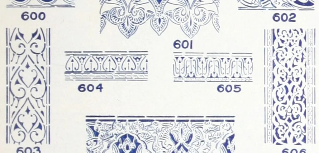 An illustration from Stencils & stencil materials / designed and printed by the Adv. Department of the Sherwin-Williams Co., 1910, leaf 24