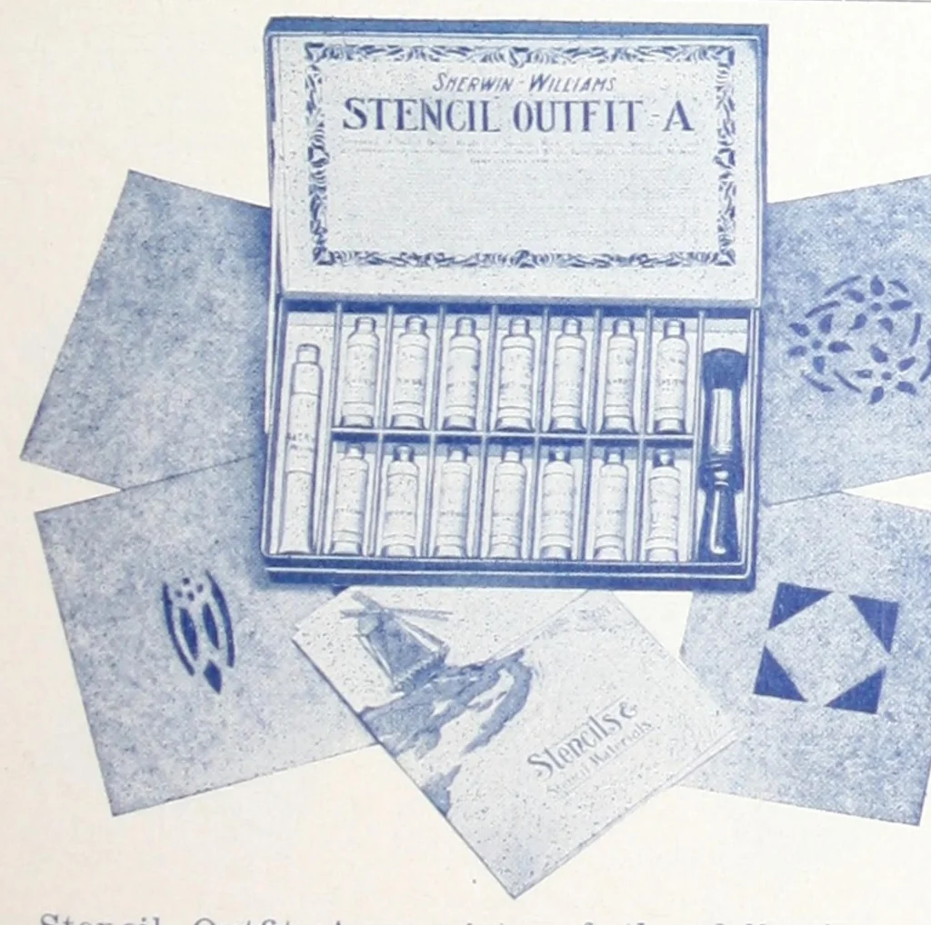 An illustration from Stencils & stencil materials / designed and printed by the Adv. Department of the Sherwin-Williams Co., 1910, leaf 30