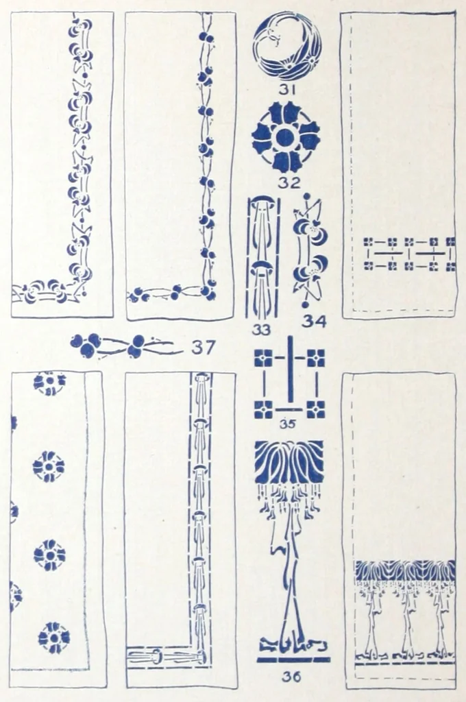 An illustration from Stencils & stencil materials / designed and printed by the Adv. Department of the Sherwin-Williams Co., 1910, leaf 9