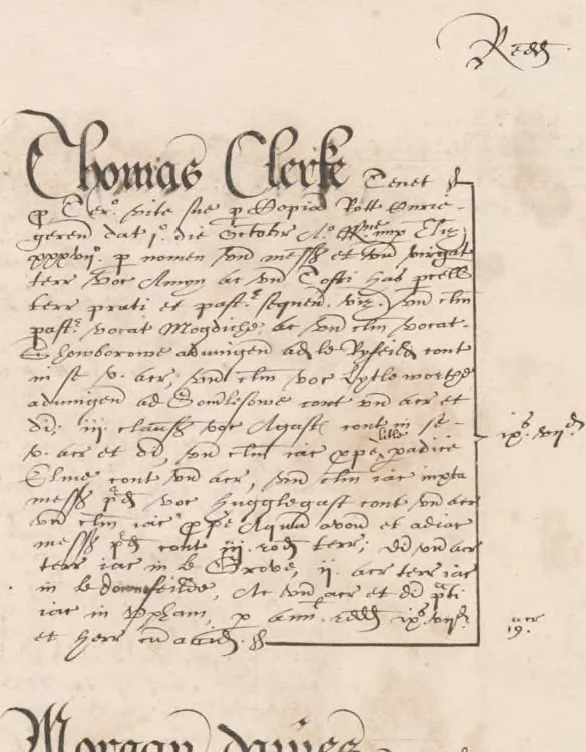 An illustration from Survey of Ralph Sadler estate, 1608, leaf 208