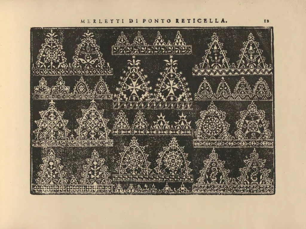An illustration from Teatro delle nobili et virtvose donne dove si rappresentano vary disegni di lauori nouamente, 1891, leaf 32