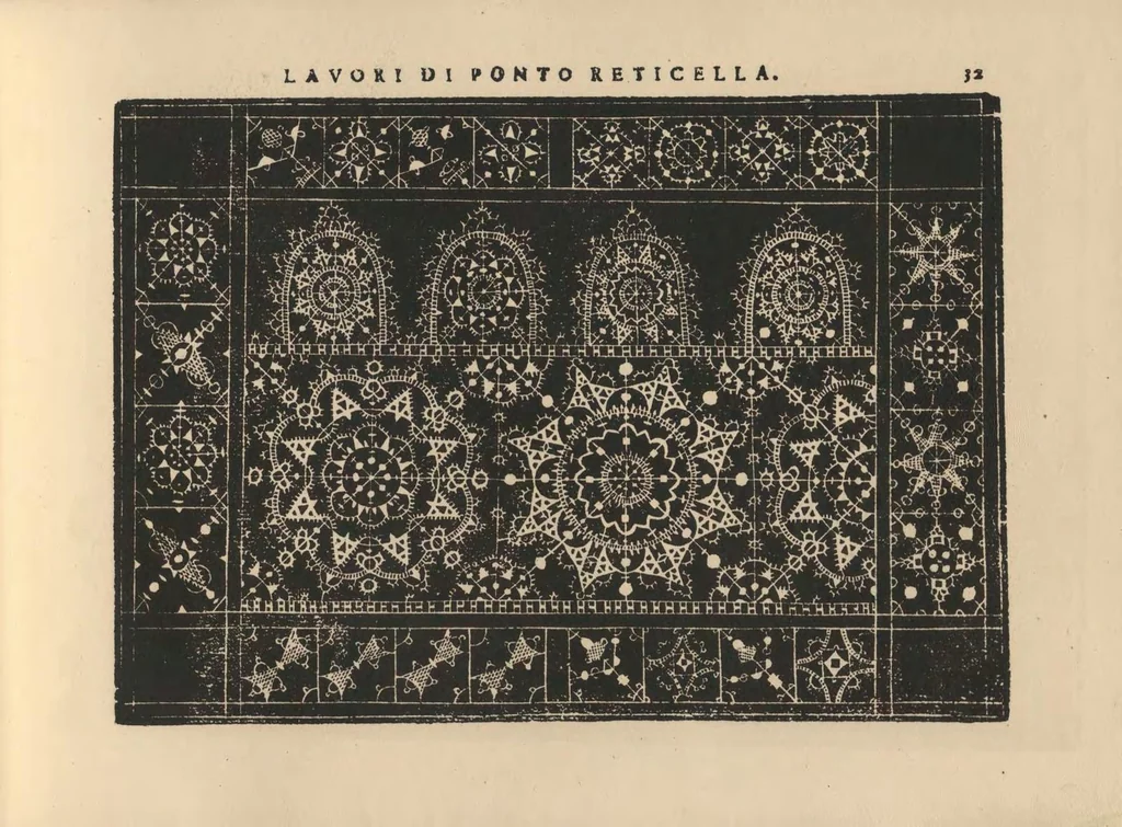 An illustration from Teatro delle nobili et virtvose donne dove si rappresentano vary disegni di lauori nouamente, 1891, leaf 72