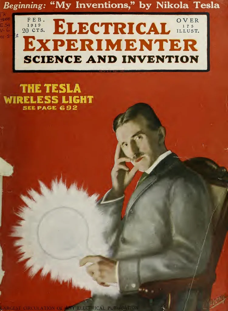 An illustration from Tesla Articles Electrical Experimenter, 1919, leaf 14