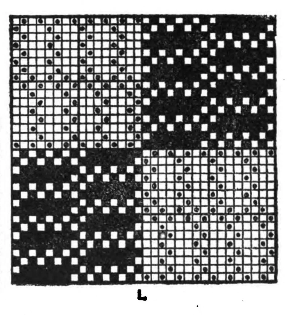 An illustration from Textile design and colour; elementary weaves and figured fabrics, 1921, leaf 129