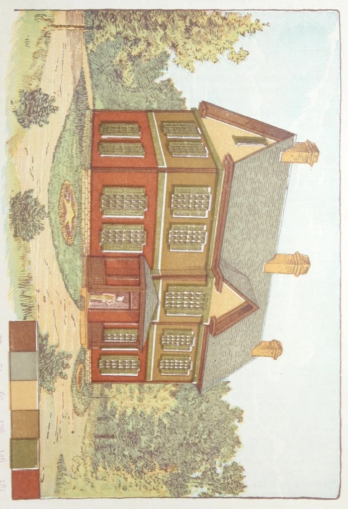 An illustration from The chemistry of paints, or, A partial description of the Harrison white lead, color and chemical works with a practical treatise on painting., 1890, leaf 54