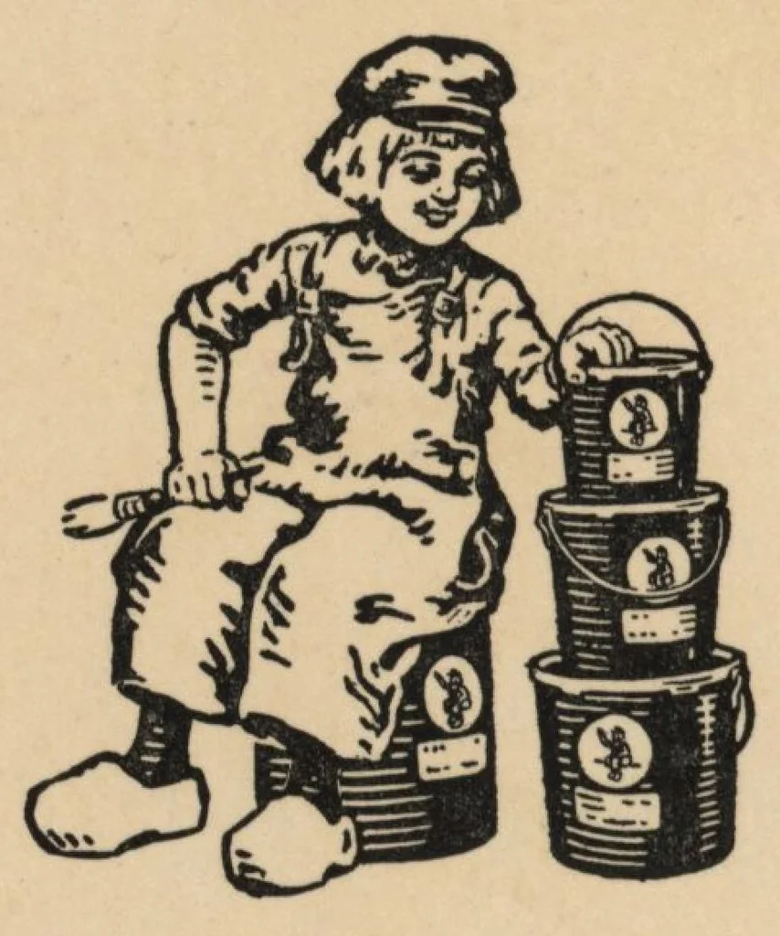 An illustration from The Dutch boy painter, 1923, leaf 1
