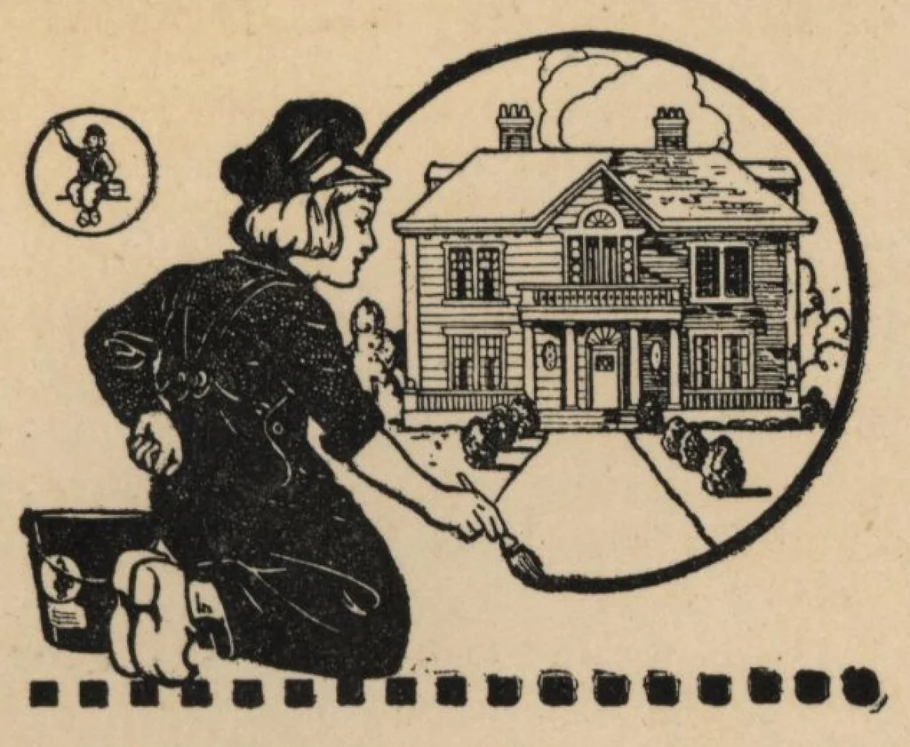 An illustration from The Dutch boy painter, 1923, leaf 26