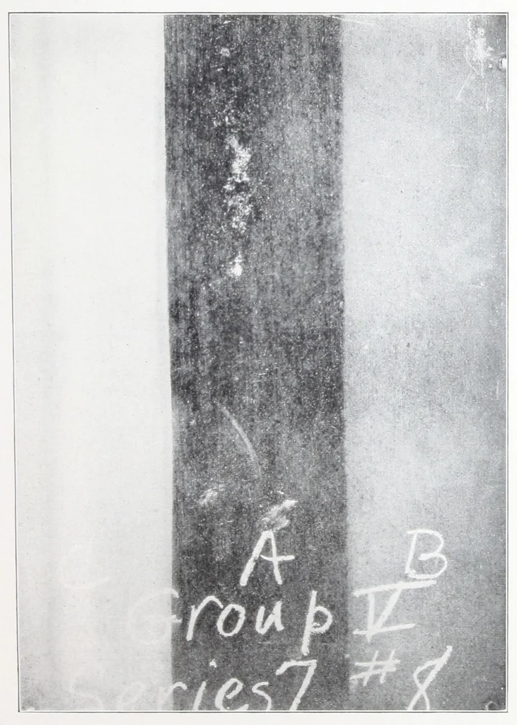 An illustration from The effect of adding zinc oxide to iron oxide paints / by Harley A. Nelson., 1929, leaf 18