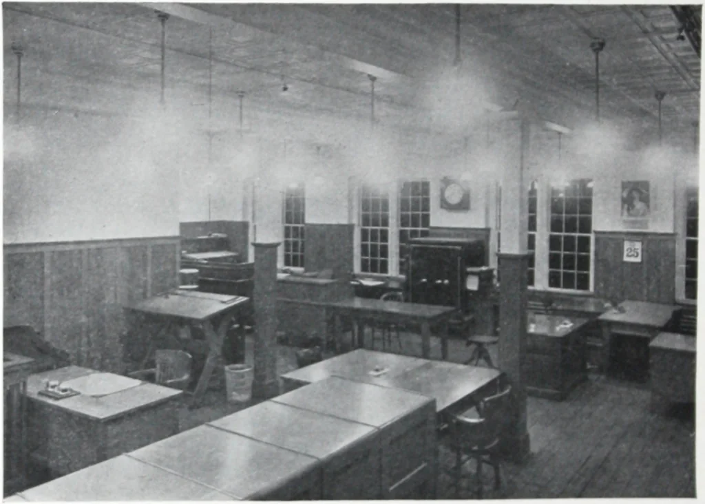 An illustration from The lighting of office buildings and drafting rooms / information compiled by A.L. Powell., 1920, leaf 3