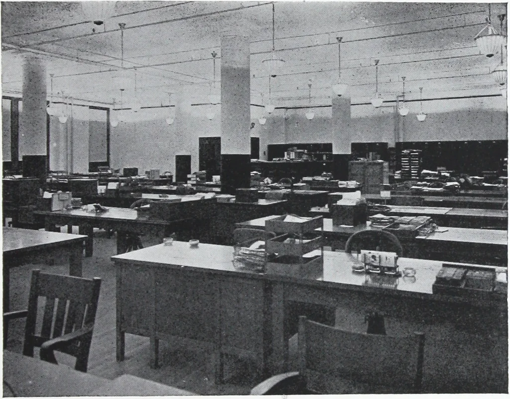 An illustration from The lighting of office buildings and drafting rooms / information compiled by A.L. Powell., 1920, leaf 6