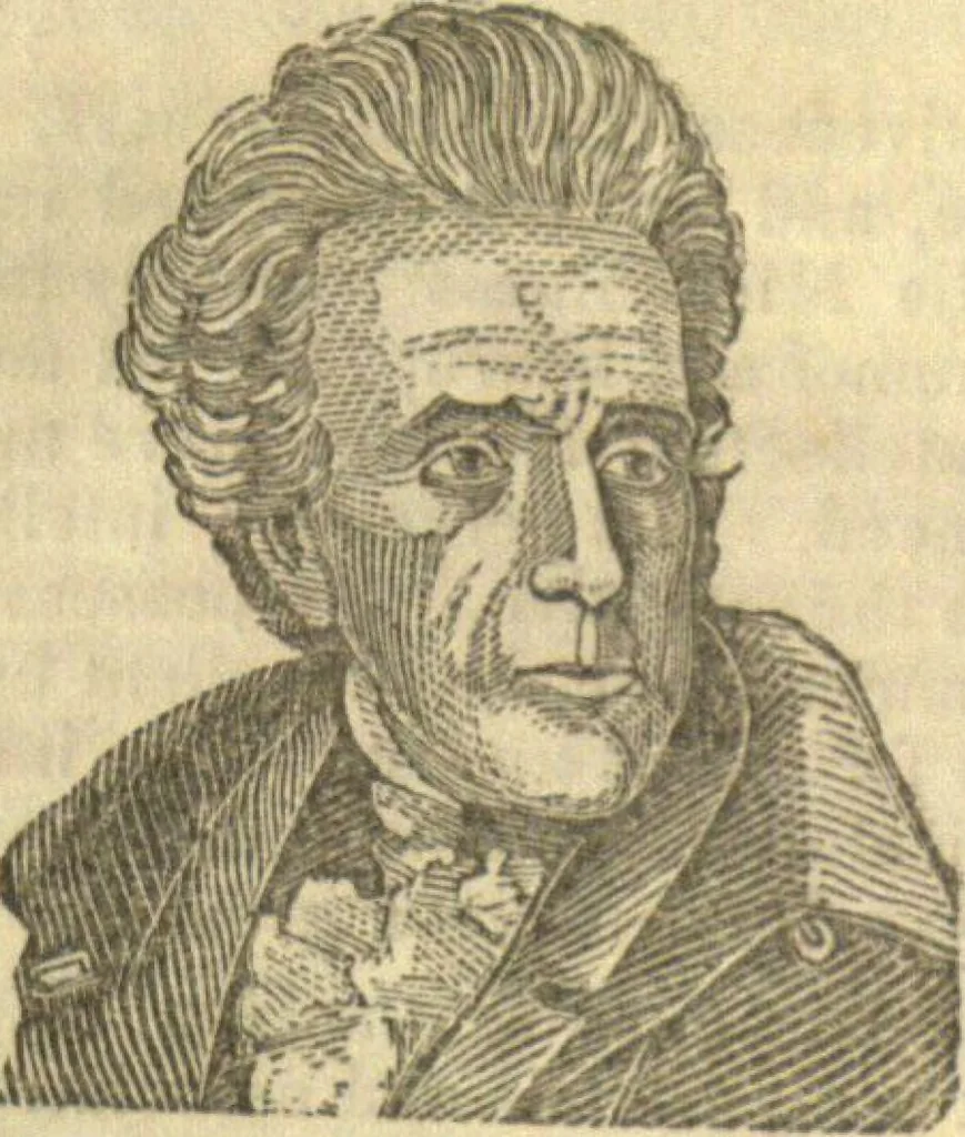 An illustration from The phrenological characters and talents of Henry Clay, Daniel Webster, John Quincy Adams, Wlliam Henry Harrison, and Andrew Jackson : as given by the most distinguished phrenologists in the United States, also notes on the same, with a brief analysis of the fundamental powers of the human mind as manifested through the brain, 1844, leaf 23