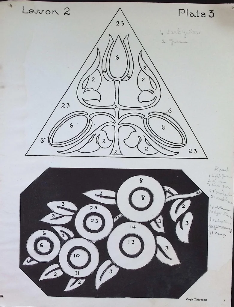 An illustration from Lesson Two: The Rainbow and the Pot of Gold, 1927, leaf 12