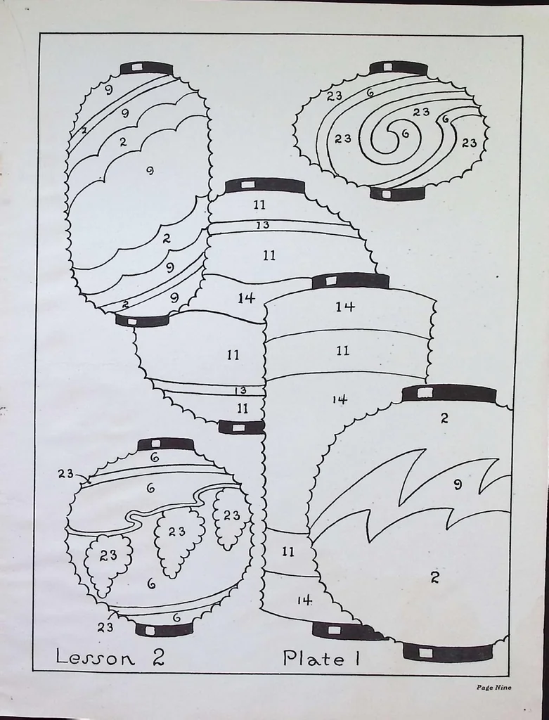 An illustration from Lesson Two: The Rainbow and the Pot of Gold, 1927, leaf 8