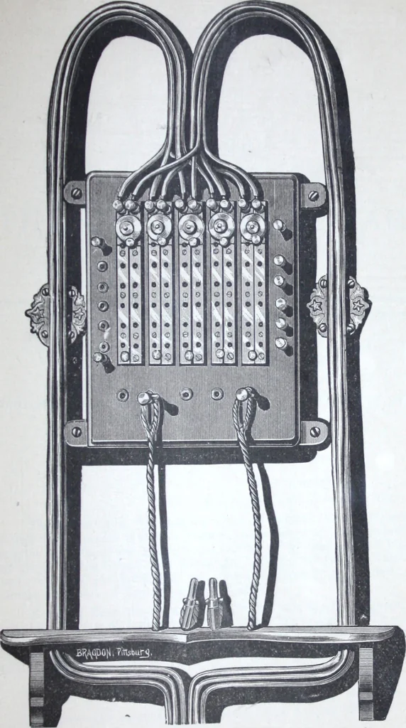 An illustration from The Standard Underground Cable Company manufacturers of telegraph, telephone and electric light cables ..., 1884, leaf 18