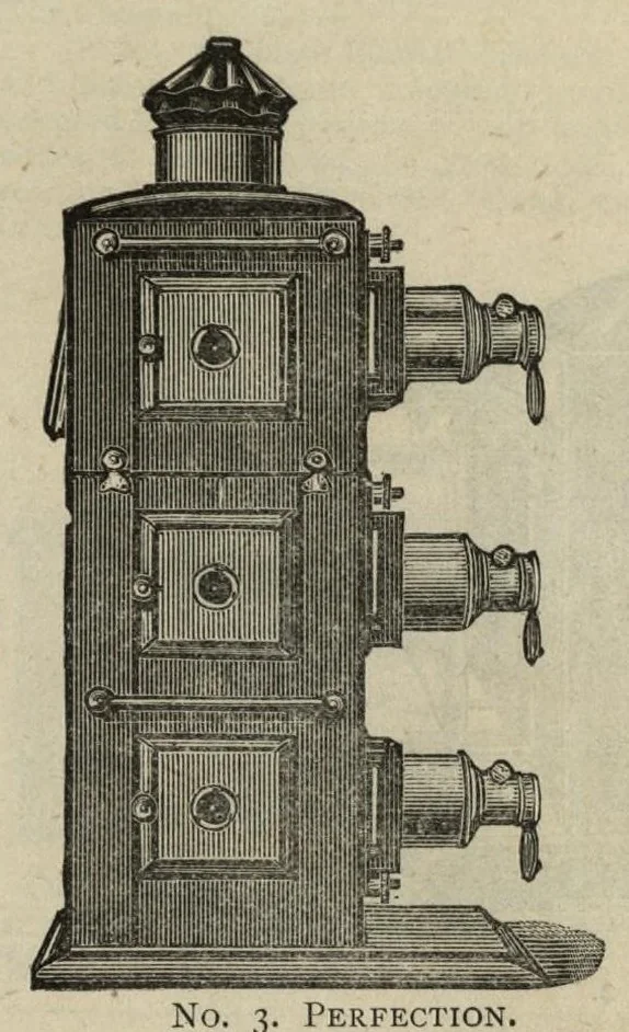 An illustration from J. Theobald and Company's extra special illustrated catalogue of magic lanterns, slides and apparatus (From the smallest Toy Lanterns and Slides to the most elaborate Professional Apparatus (c. 1900), 1900, leaf 28
