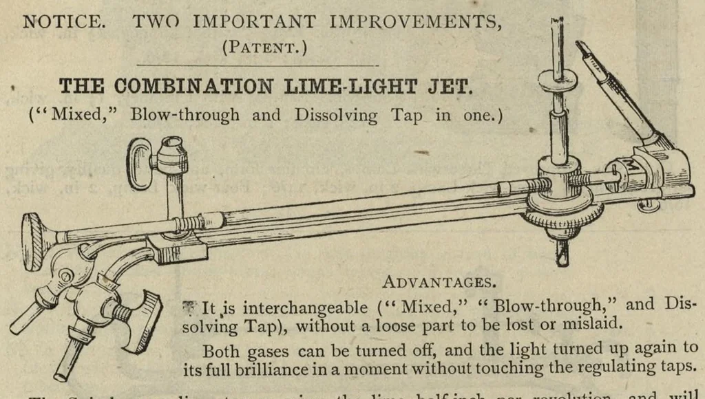An illustration from J. Theobald and Company's extra special illustrated catalogue of magic lanterns, slides and apparatus (From the smallest Toy Lanterns and Slides to the most elaborate Professional Apparatus (c. 1900), 1900, leaf 31