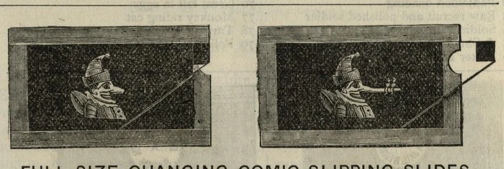 An illustration from J. Theobald and Company's extra special illustrated catalogue of magic lanterns, slides and apparatus (From the smallest Toy Lanterns and Slides to the most elaborate Professional Apparatus (c. 1900), 1900, leaf 60