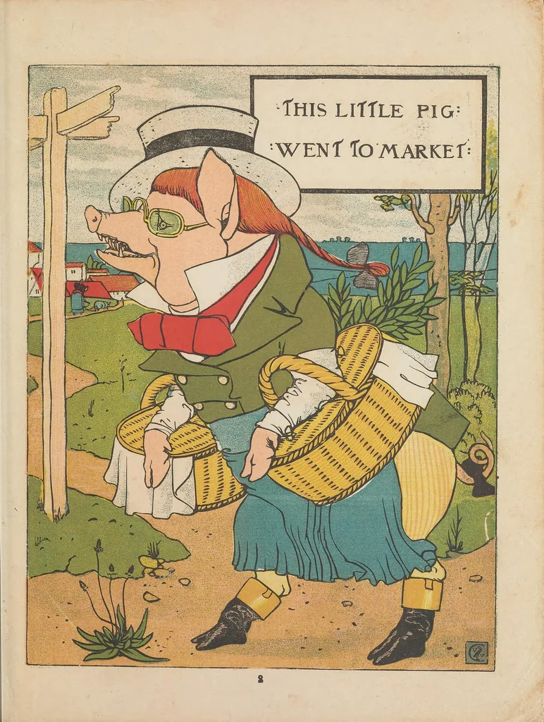 An illustration from This little pig went to market, 1870, leaf 3