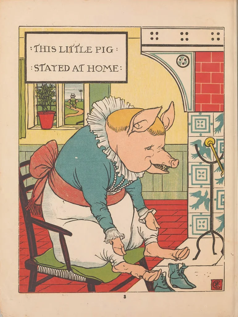 An illustration from This little pig went to market, 1870, leaf 6