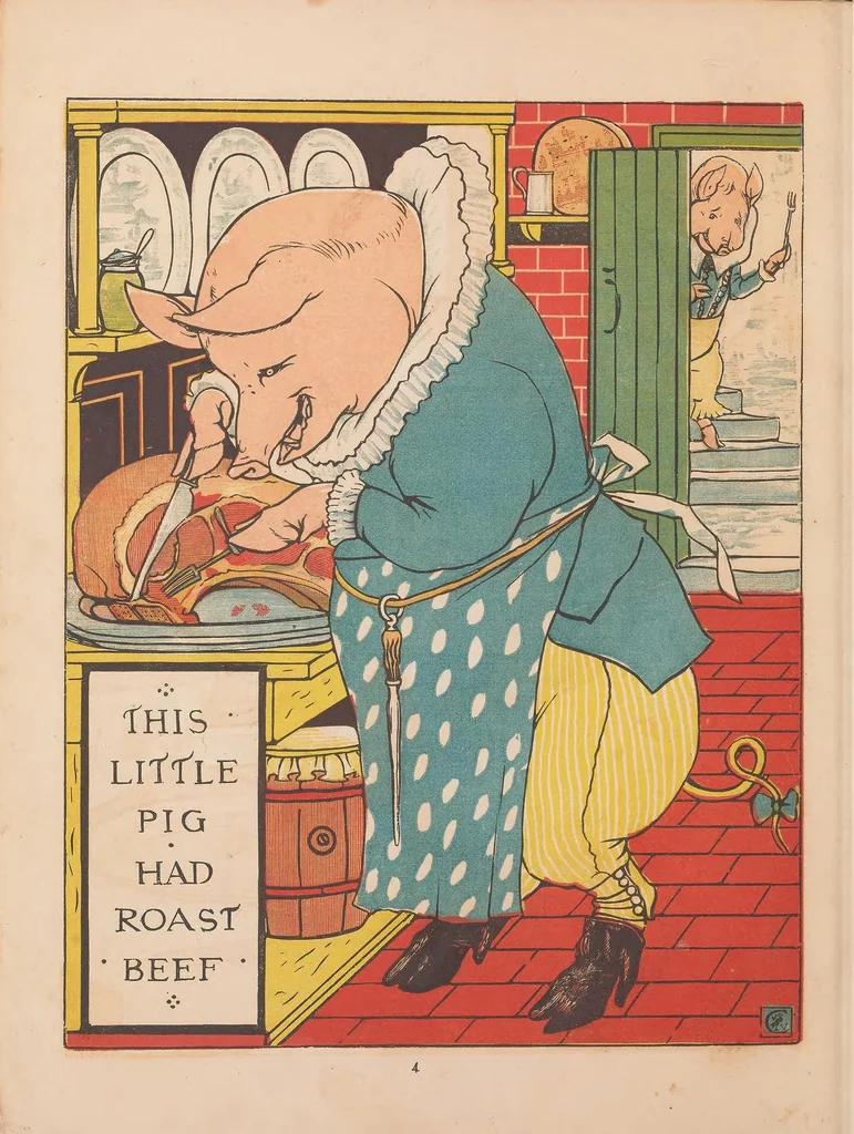 An illustration from This little pig went to market, 1870, leaf 8