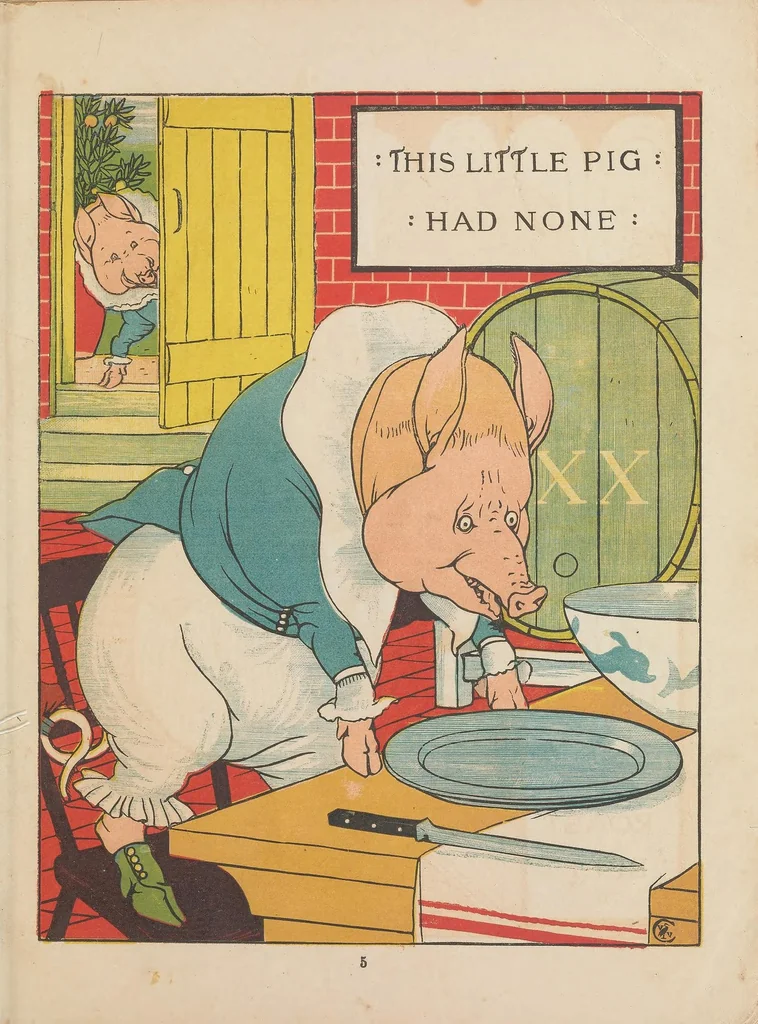 An illustration from This little pig went to market, 1870, leaf 9